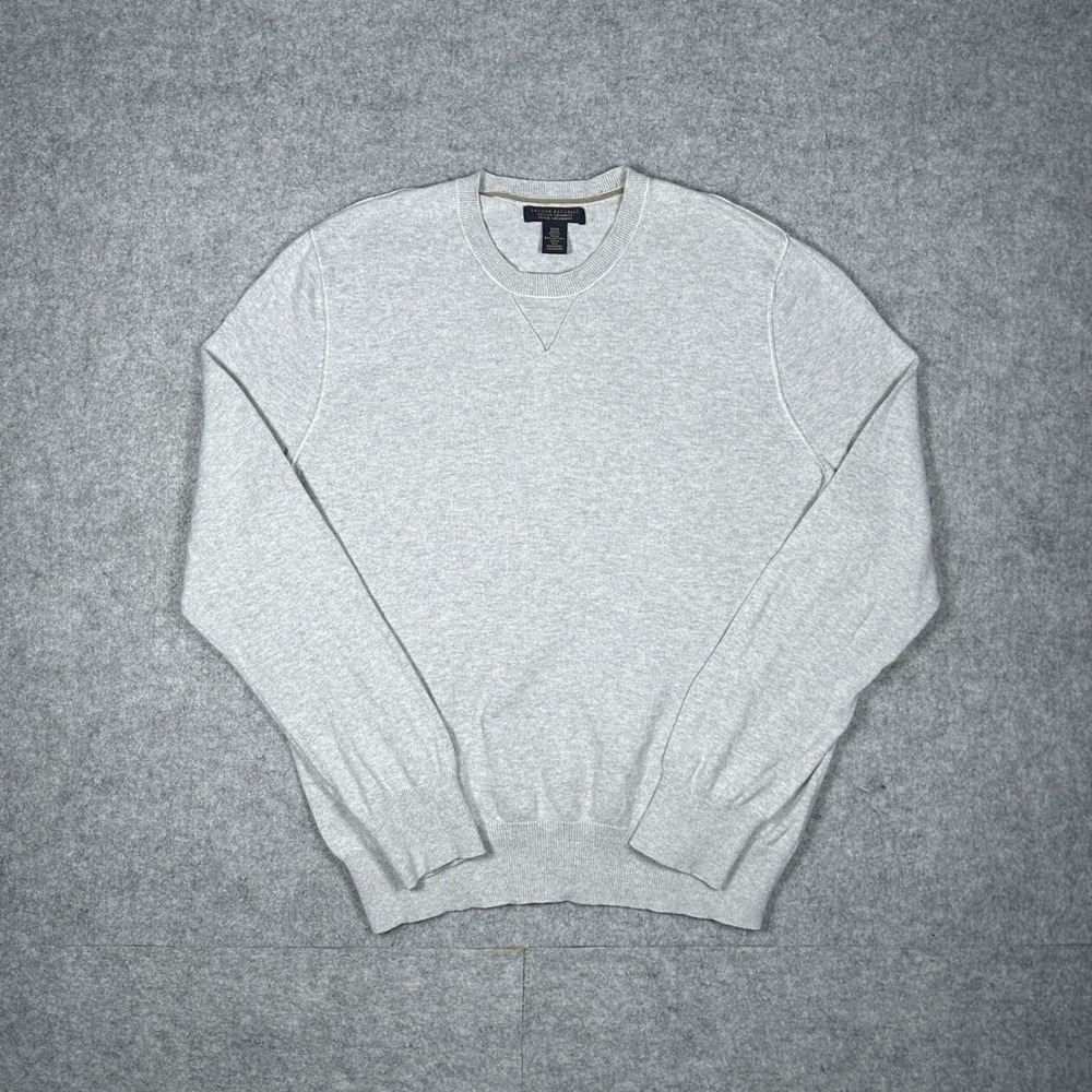 Banana Republic Sweater Mens Medium Gray Cotton Cashmere Crewneck Soft Knit